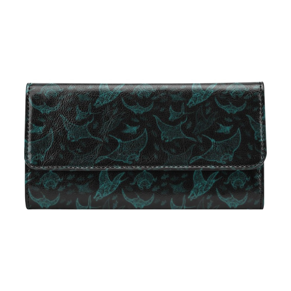 Manta Ray Print Design LKS402 Women's Trifold Wallet