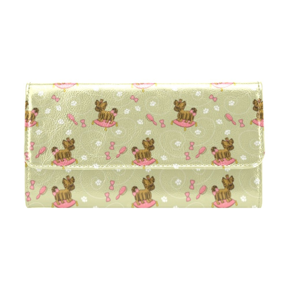 Yorkshire Cute Terriers Print Design LKS301 Women's Trifold Wallet