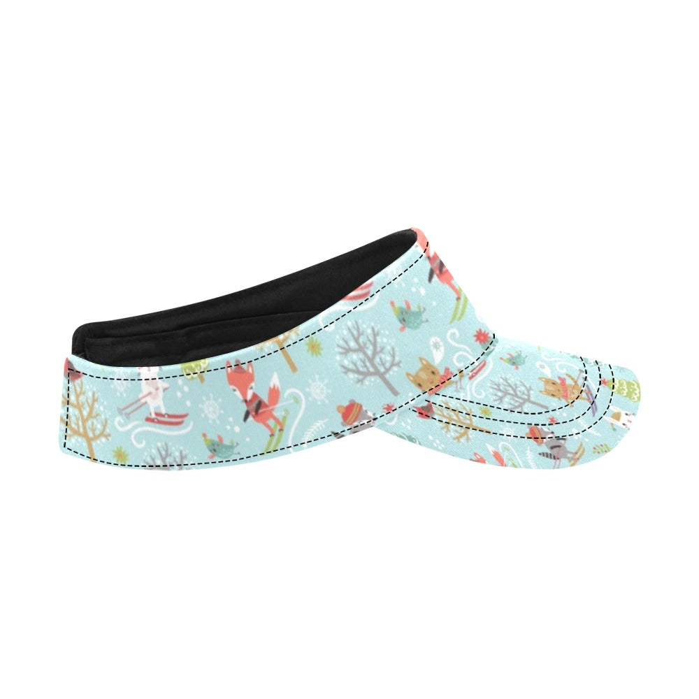 Ski Fox Cute Print Design LKS303 Unisex Sun Visor