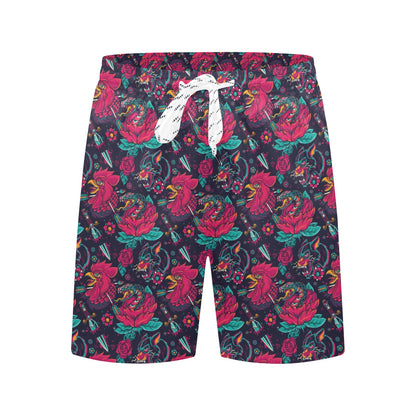 Old School Tattoo Print Men's Swim Trunks Beach Shorts