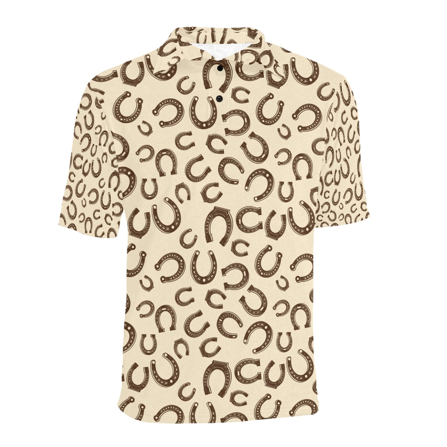Horseshoe Print Design LKS302 Men Polo Shirt
