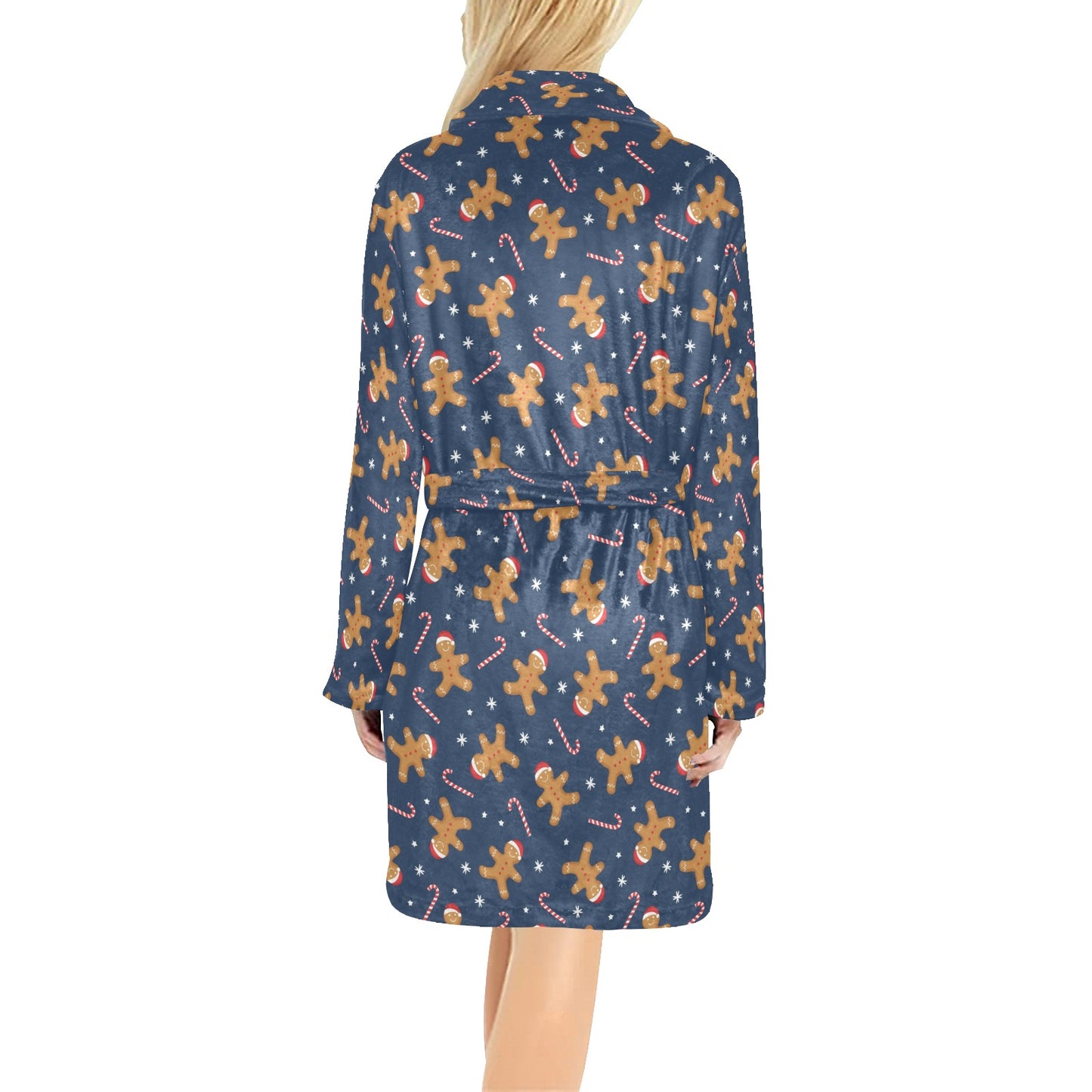 Gingerbread Pattern Print Design 01 Women's Fleece Robe