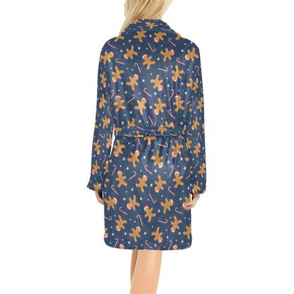 Gingerbread Pattern Print Design 01 Women's Fleece Robe