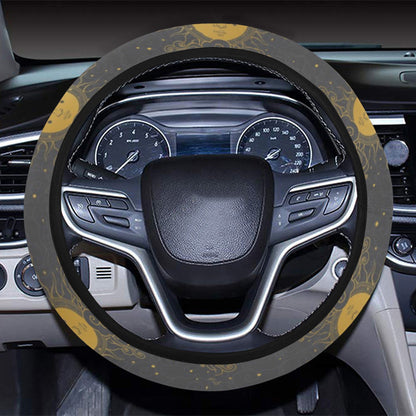 Sun Moon Print Design LKS305 Steering Wheel Cover with Elastic Edge