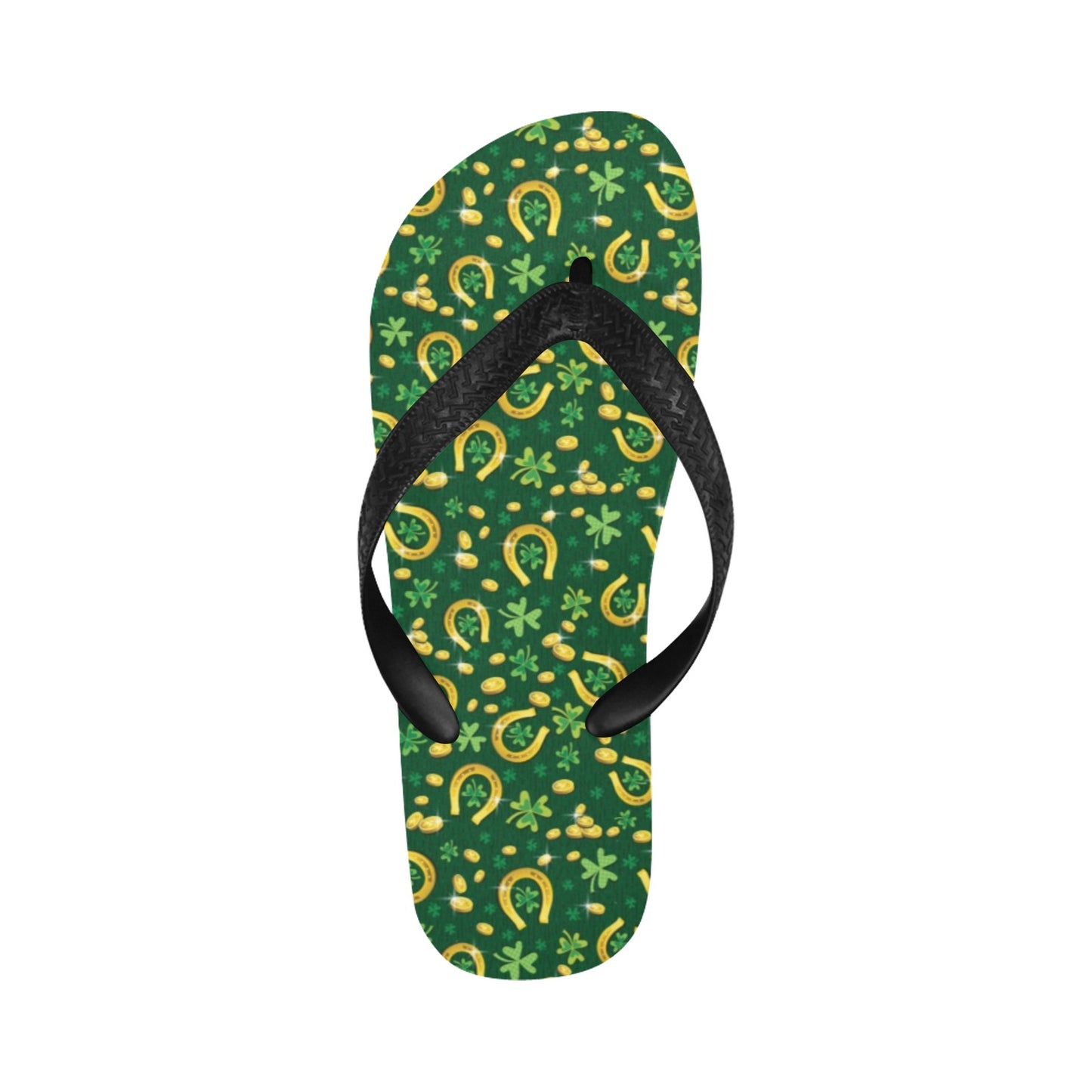 Shamrock Horse Shoes Saint Patrick's Day Print Design LKS307 Flip Flops