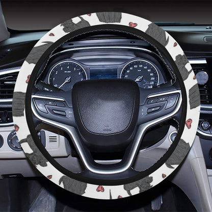Scottish Terriers Print Design LKS3015 Steering Wheel Cover with Elastic Edge