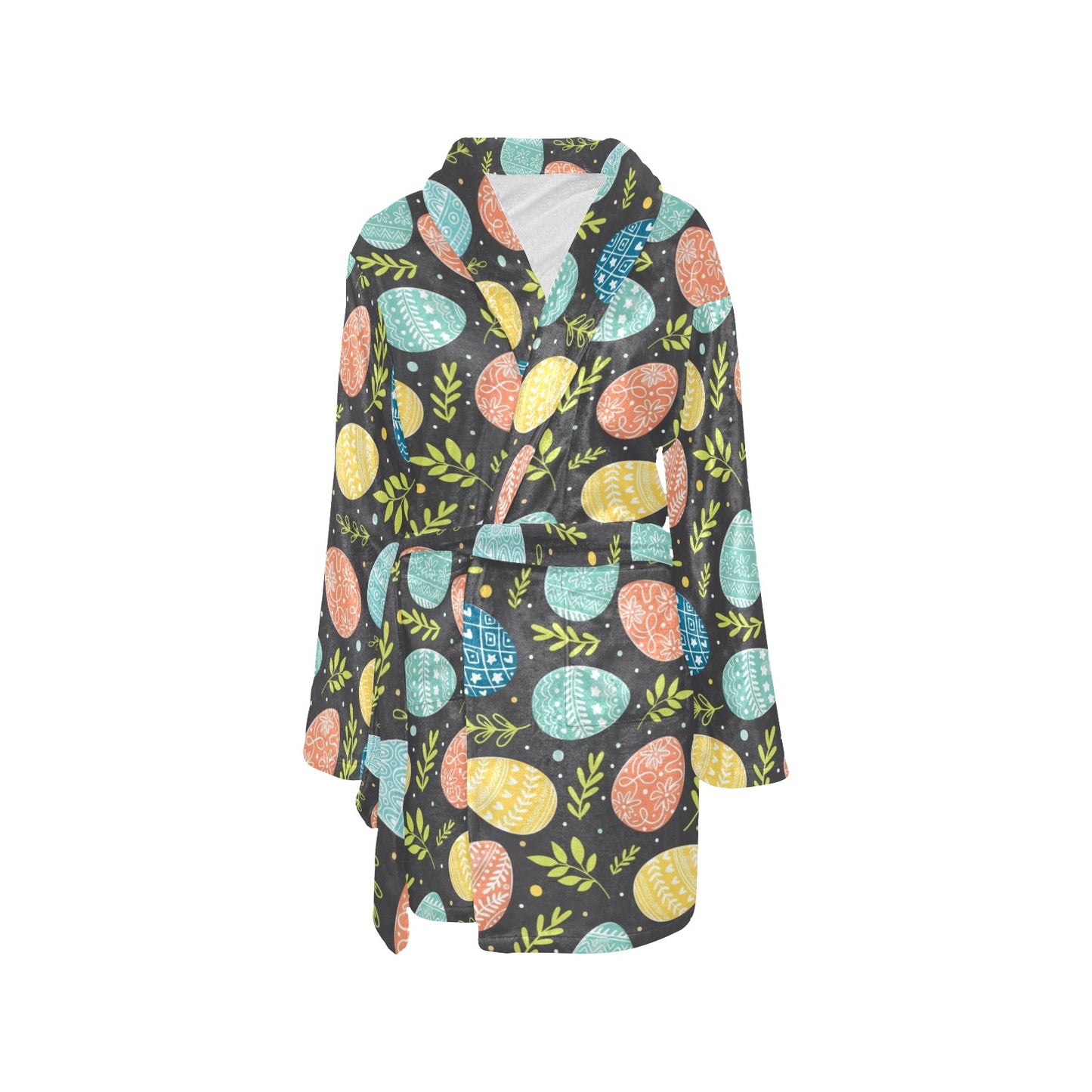 Easter Eggs Pattern Print Design RB01 Women's Fleece Robe