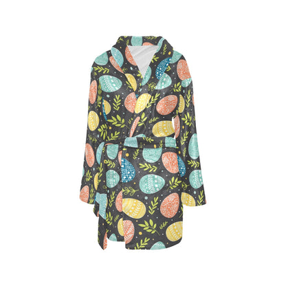 Easter Eggs Pattern Print Design RB01 Women's Fleece Robe