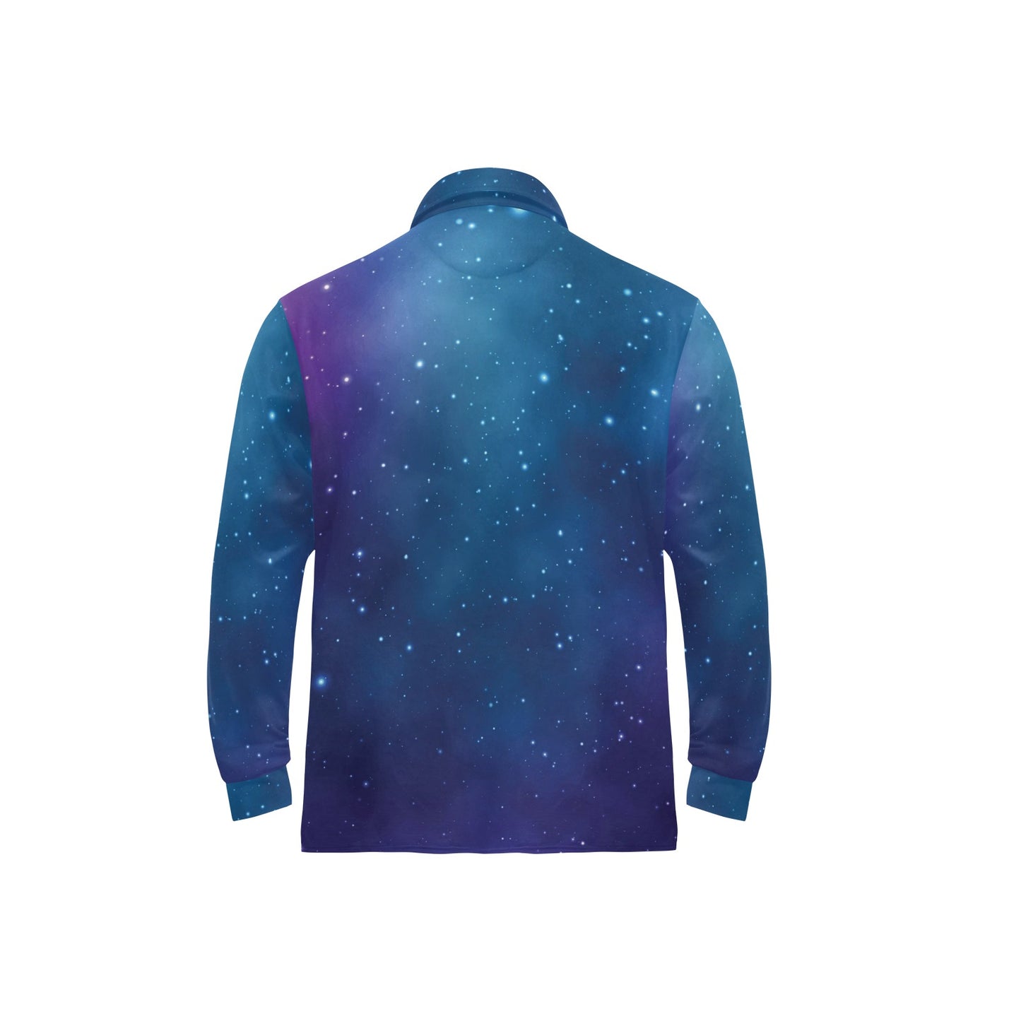 Nebula Pattern Print Design A01 Long Sleeve Polo Shirt For Men's