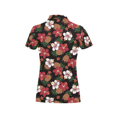 Hawaiian Themed Pattern Print Design H013 Women's Polo Shirt