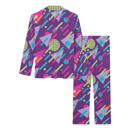 90s Pattern Print Design 4 Women's Long Pajama Set