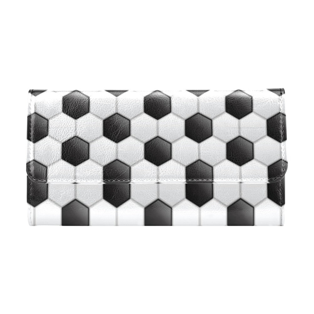 Soccer Ball Texture Print Pattern Women's Trifold Wallet
