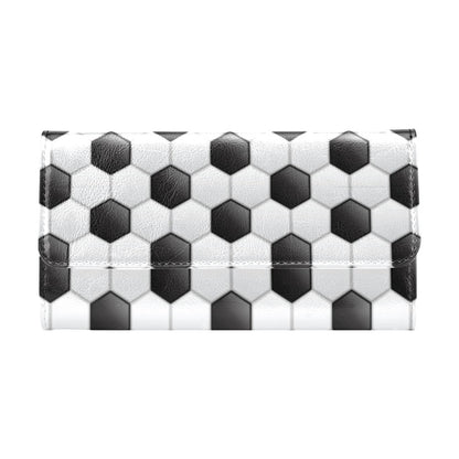 Soccer Ball Texture Print Pattern Women's Trifold Wallet