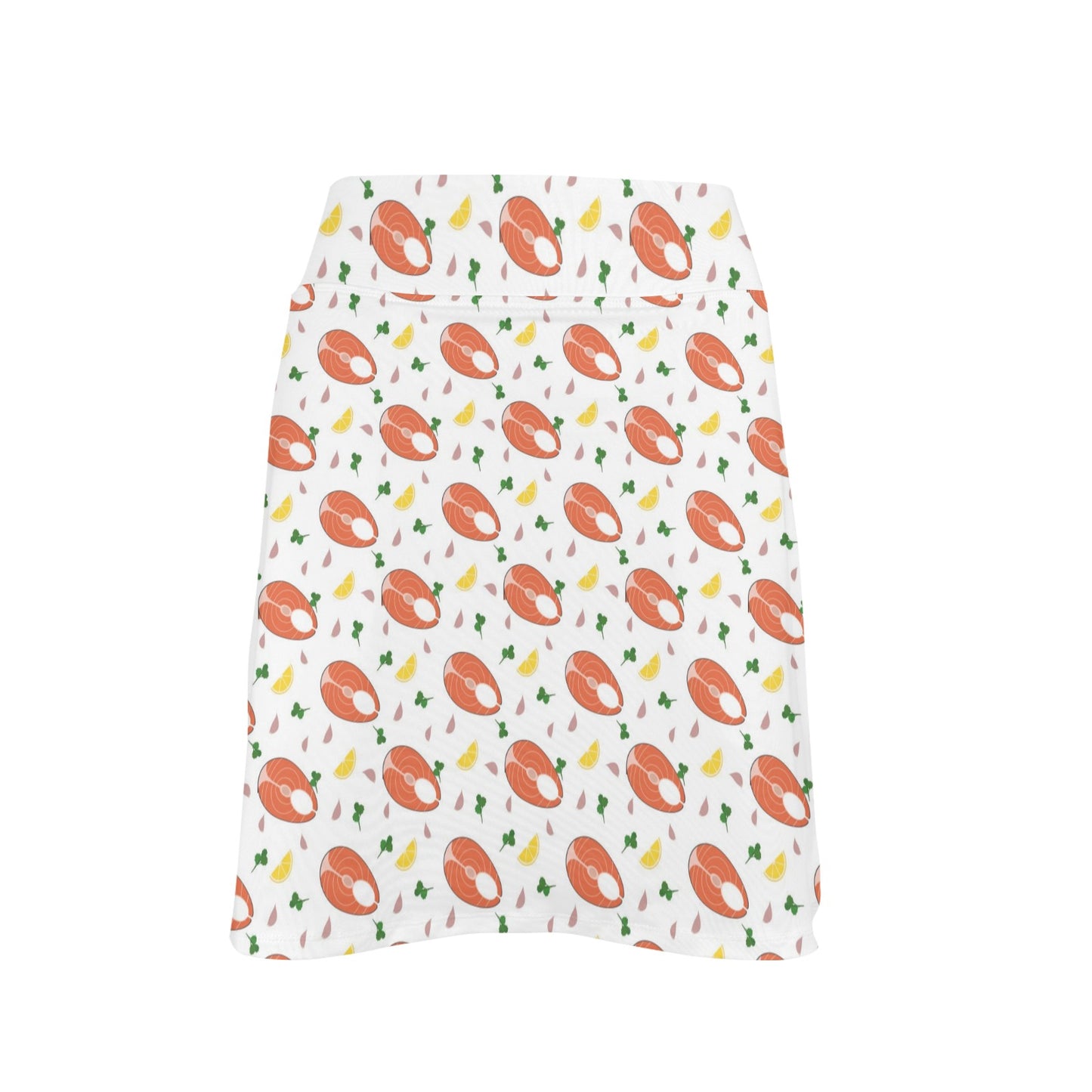 Salmon Steak Print Design LKS303 17" Golf & Pickleball Skort with Pockets