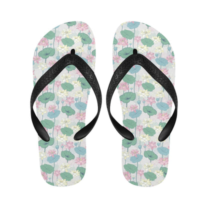 Water Lily Print Design LKS305 Flip Flops