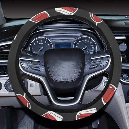 Wine Glass Print Design LKS303 Steering Wheel Cover with Elastic Edge