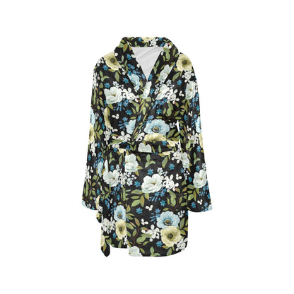 Anemone Pattern Print Design AM03 Women's Fleece Robe