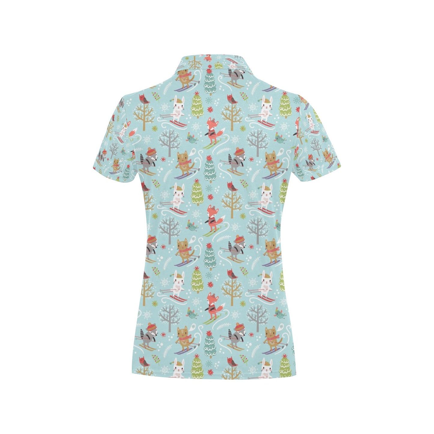 Ski Fox Cute Print Design LKS303 Women's Polo Shirt
