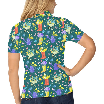 Gardening Pattern Print Design G08 Women's Polo Shirt