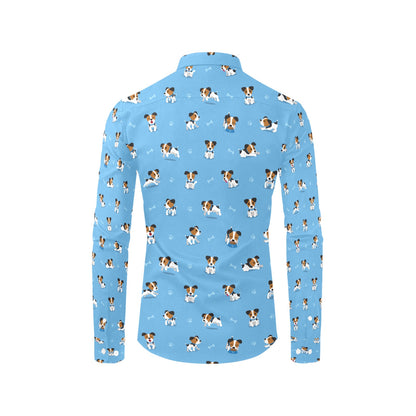 Russell Terriers Print Design LKS3010 Men's Long Sleeve Dress Shirt