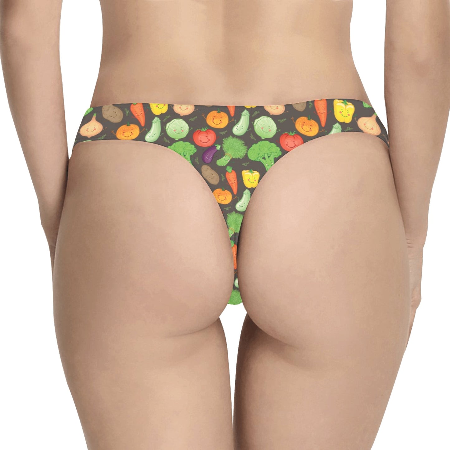 Vegan Funny Themed Design Print Women's Thongs