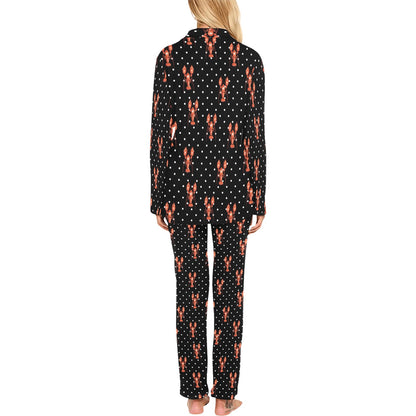 Lobster Print Design LKS401 Women's Long Pajama Set