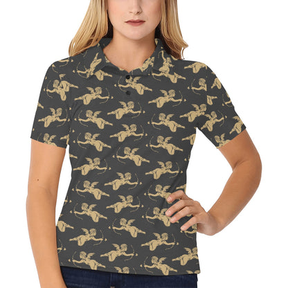 Cupid Pattern Print Design 02 Women's Polo Shirt