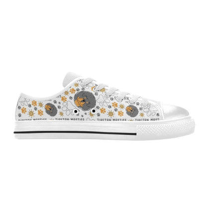 Tibetan Mastiffs Print Design LKS302 Women's White Low Top Shoes