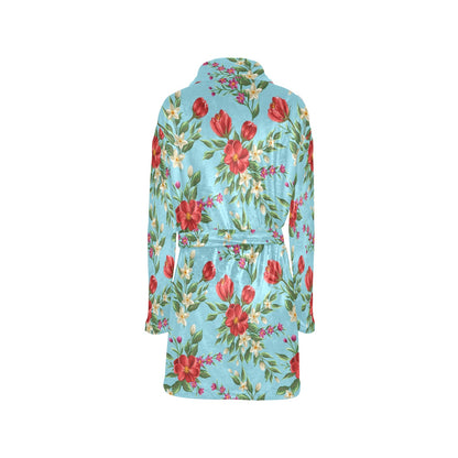 Summer Floral Pattern Print Design SF011 Women's Fleece Robe