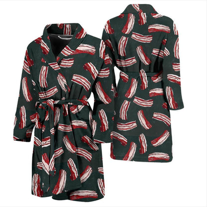 Bacon Pattern Print Design 02 Men Bathrobe-JORJUNE.COM