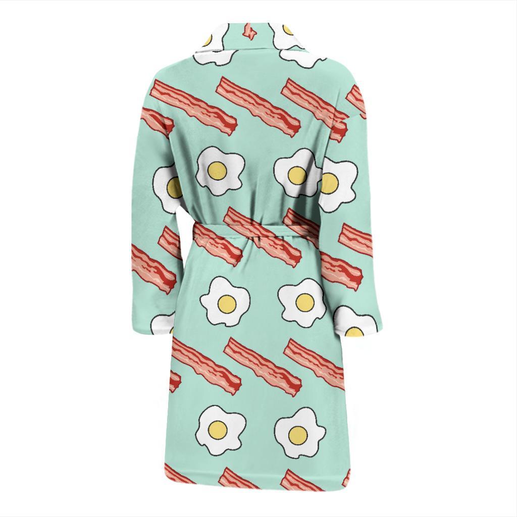 Bacon Sausage Pattern Print Design 01 Men Bathrobe-JORJUNE.COM