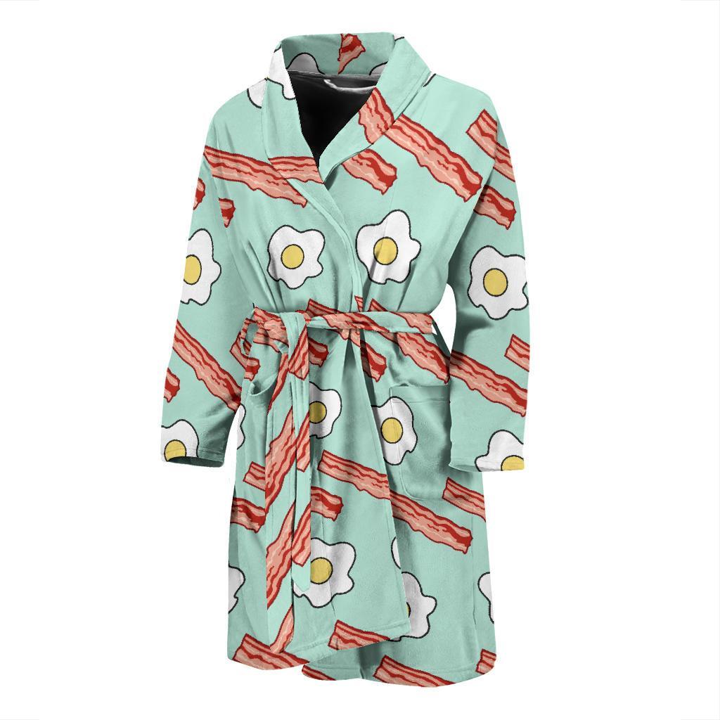 Bacon Sausage Pattern Print Design 01 Men Bathrobe-JORJUNE.COM