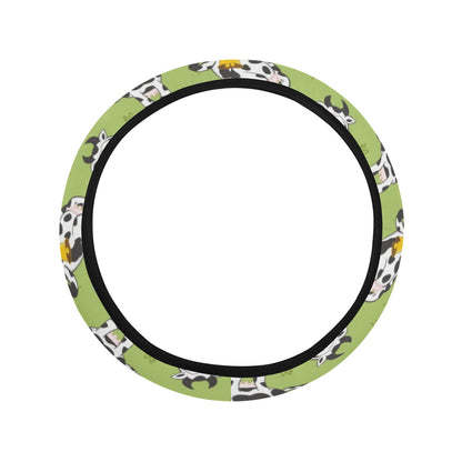 Cattle Print Design LKS401 Steering Wheel Cover with Elastic Edge