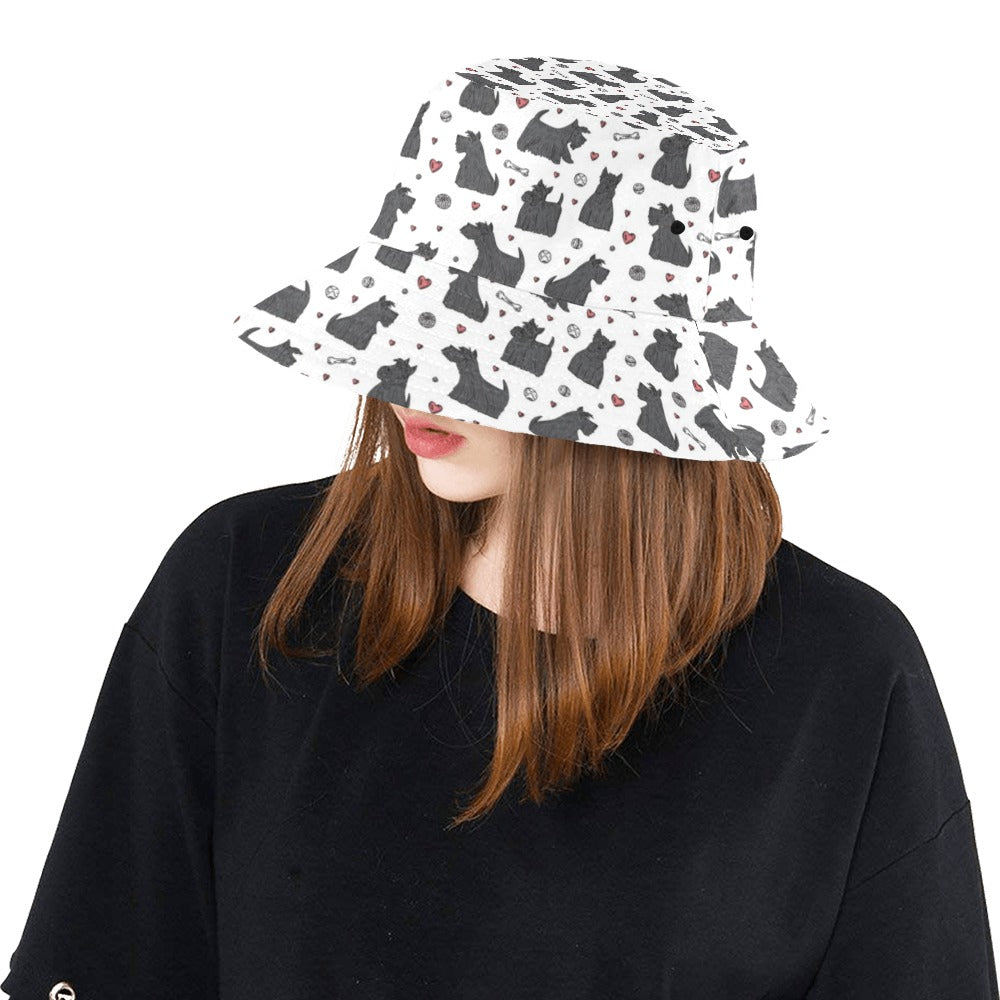 Scottish Terriers Print Design LKS3015 Unisex Bucket Hat