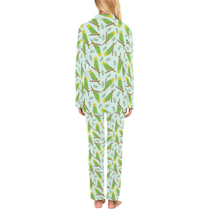 Budgerigar Pattern Print Design 04 Women's Long Pajama Set