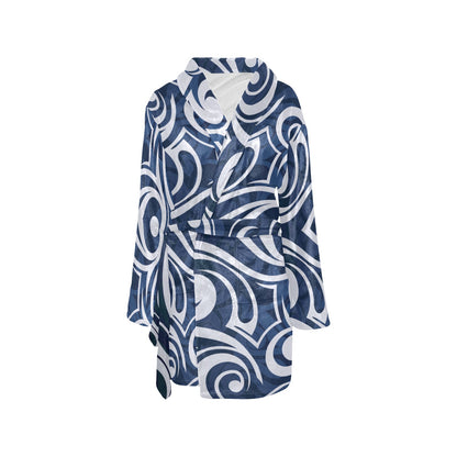 Maori Pattern Print Design 01 Women's Fleece Robe