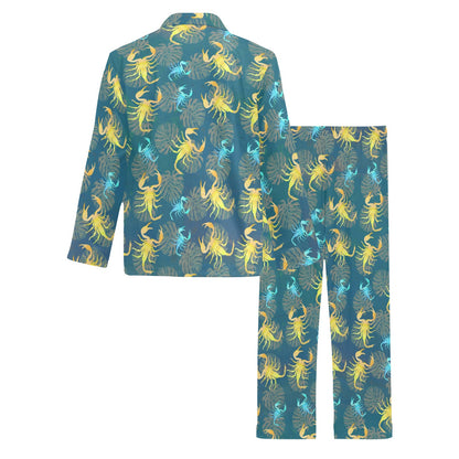 Scorpion Pattern Print Design 02 Men's Long Pajama Set
