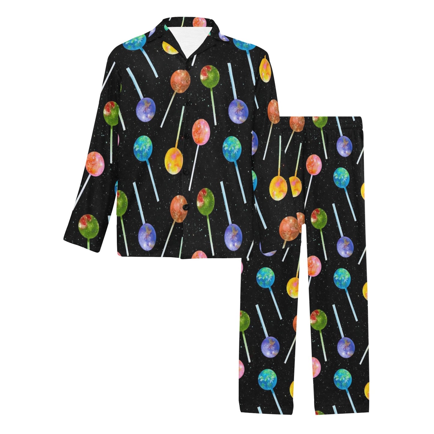 Lollipop Pattern Print Design LL04 Men's Long Pajama Set