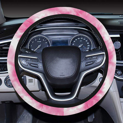 Tie Dye Pink Print Design LKS304 Steering Wheel Cover with Elastic Edge