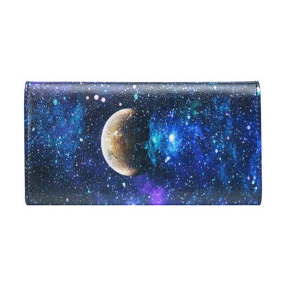 Galaxy Stardust Planet Space Print Women's Trifold Wallet