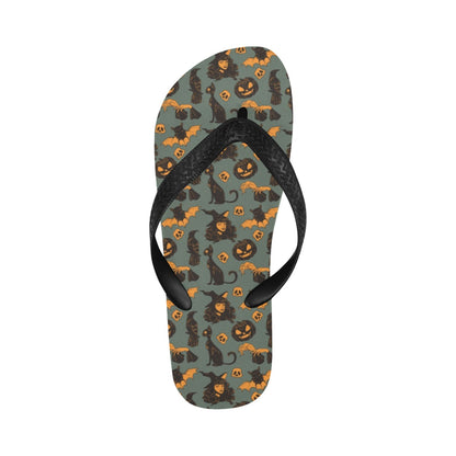 Witch Bat Halloween Print Design LKS305 Flip Flops