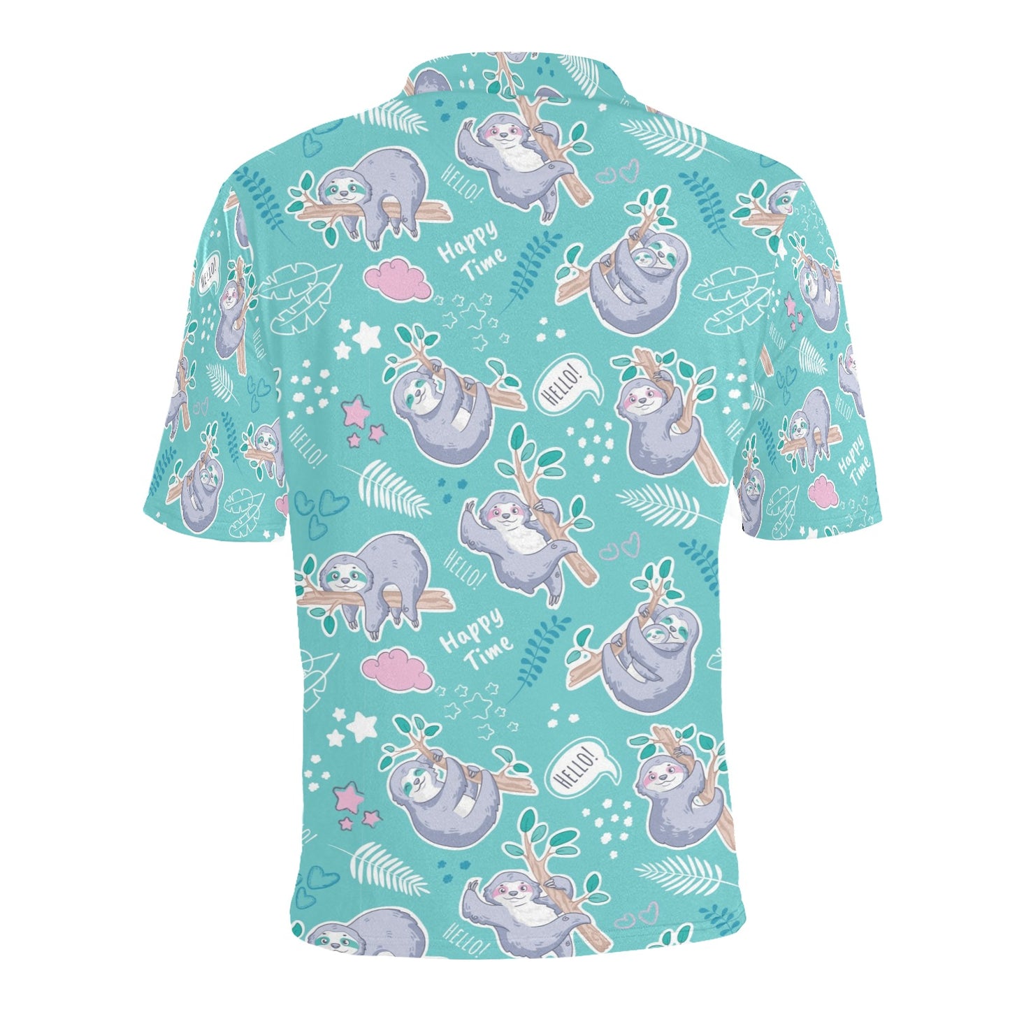 Sloth Print Design LKS309 Men Polo Shirt