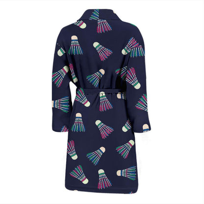 Badminton Ball Pattern Print Design 02 Men Bathrobe-JORJUNE.COM