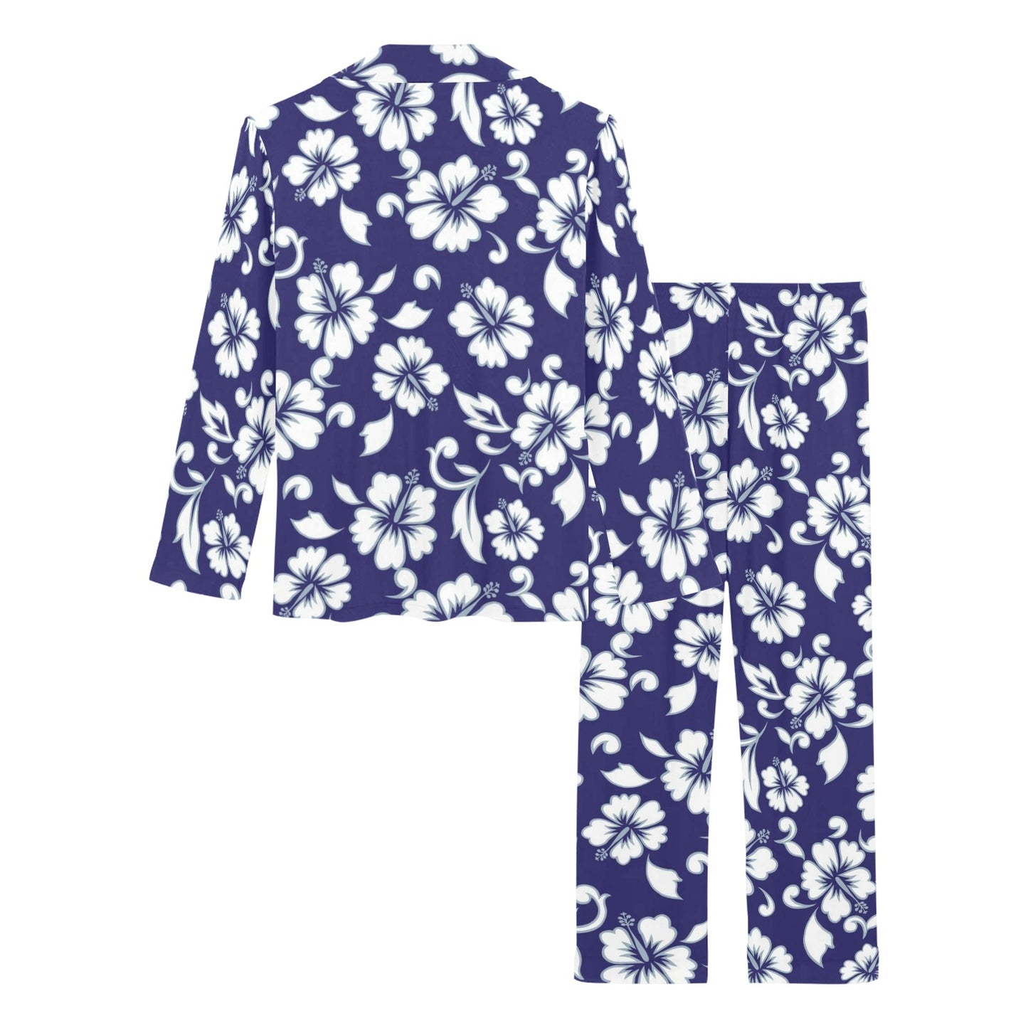 Hibiscus Pattern Print Design HB010 Women's Long Pajama Set