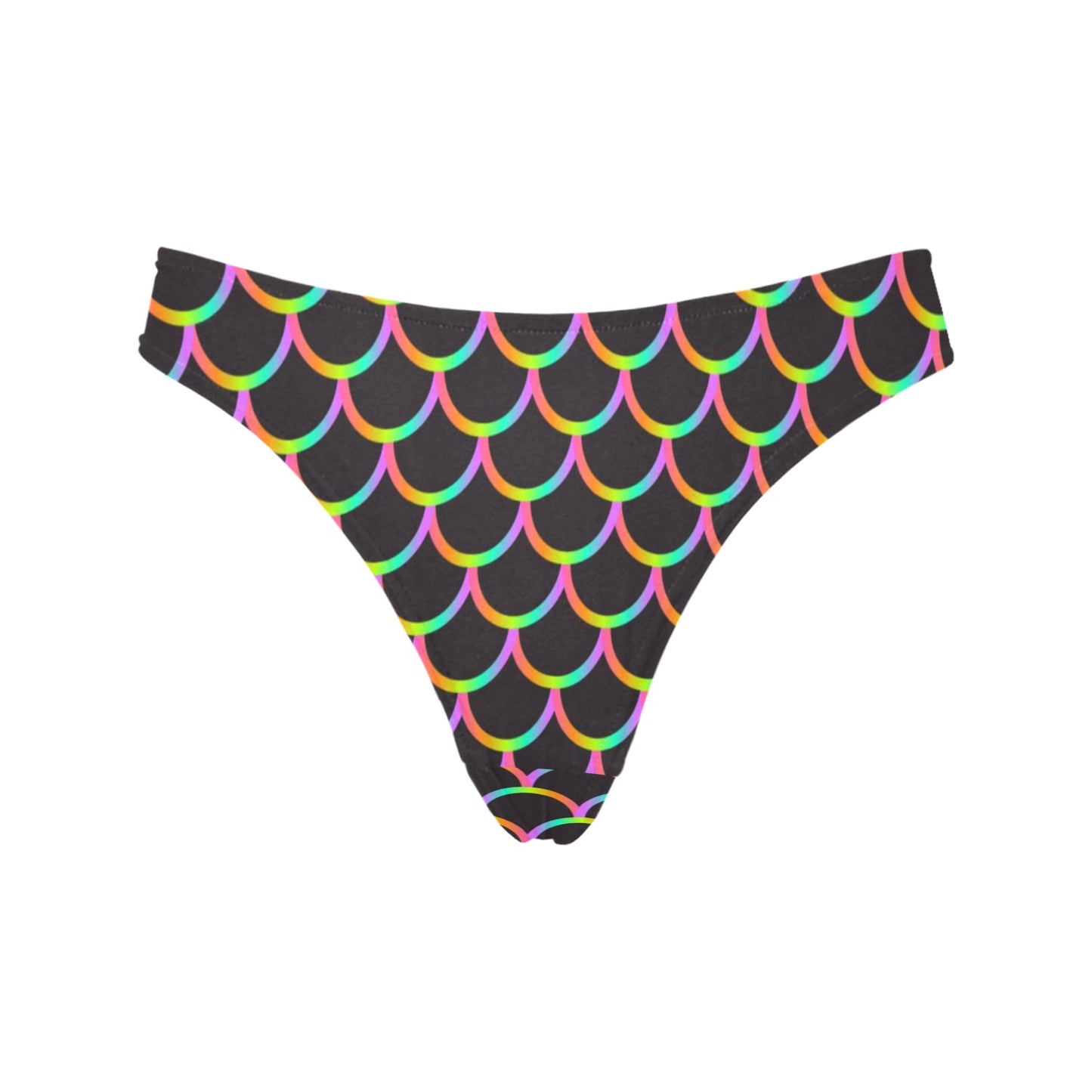 Mermaid Tail Rainbow Design Print Women's Thongs