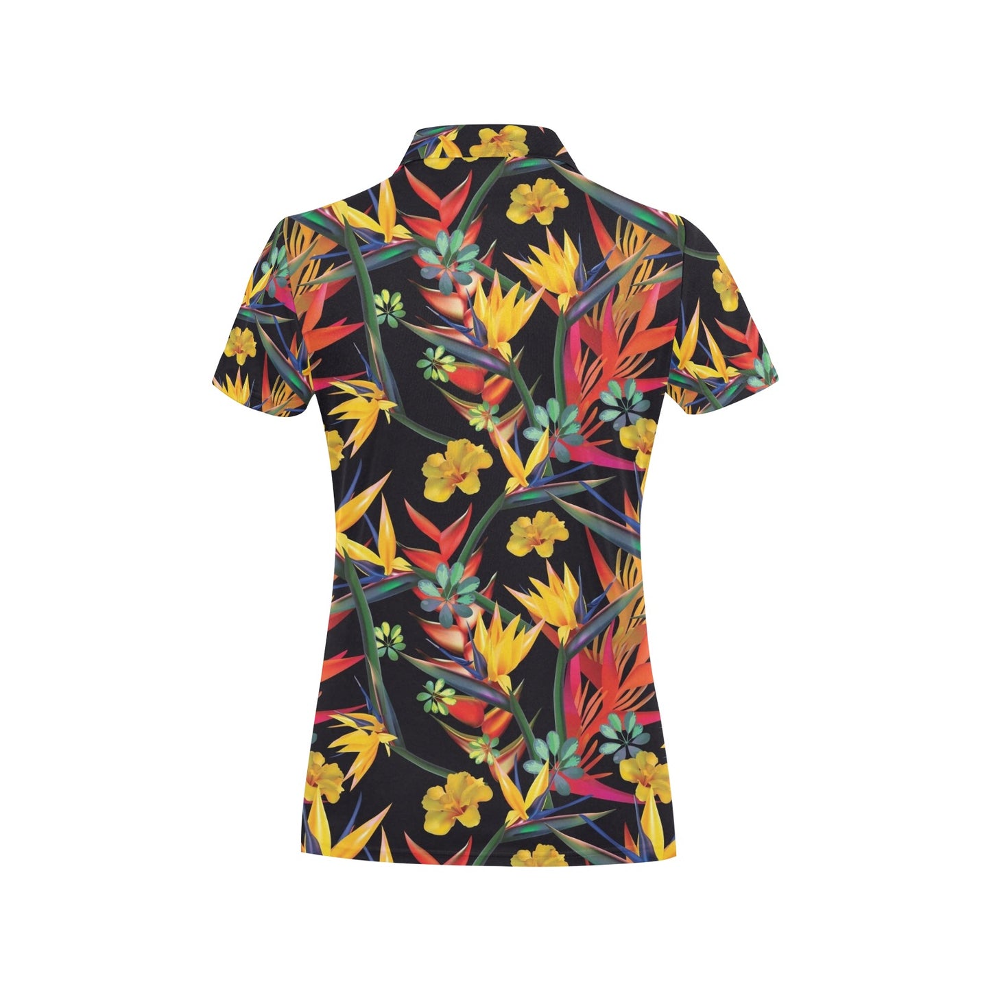 Bird Of Paradise Pattern Print Design BOP016 Women's Polo Shirt
