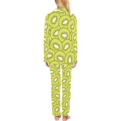 Kiwi Pattern Print Design KW07 Women's Long Pajama Set
