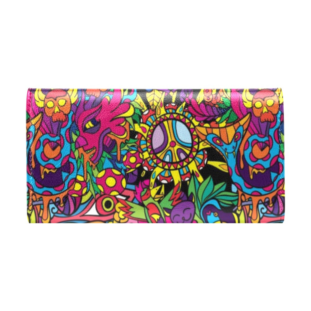 Trippy Print Design LKS304 Women's Trifold Wallet