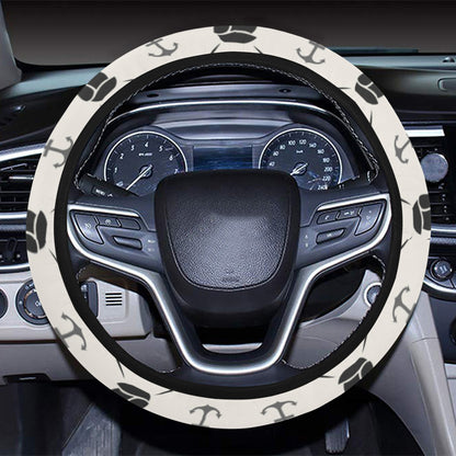 Sailboat Print Design LKS302 Steering Wheel Cover with Elastic Edge