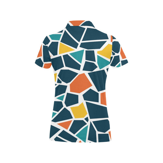 Mosaic Pattern Print Design 02 Women's Polo Shirt